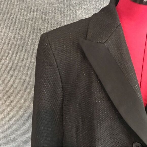 Suit Studio Blazer Women Plus Sz 18 Black Shimmer Long Sleeve Button Pockets NWT - Picture 7 of 11